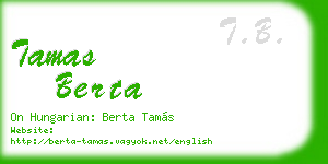 tamas berta business card